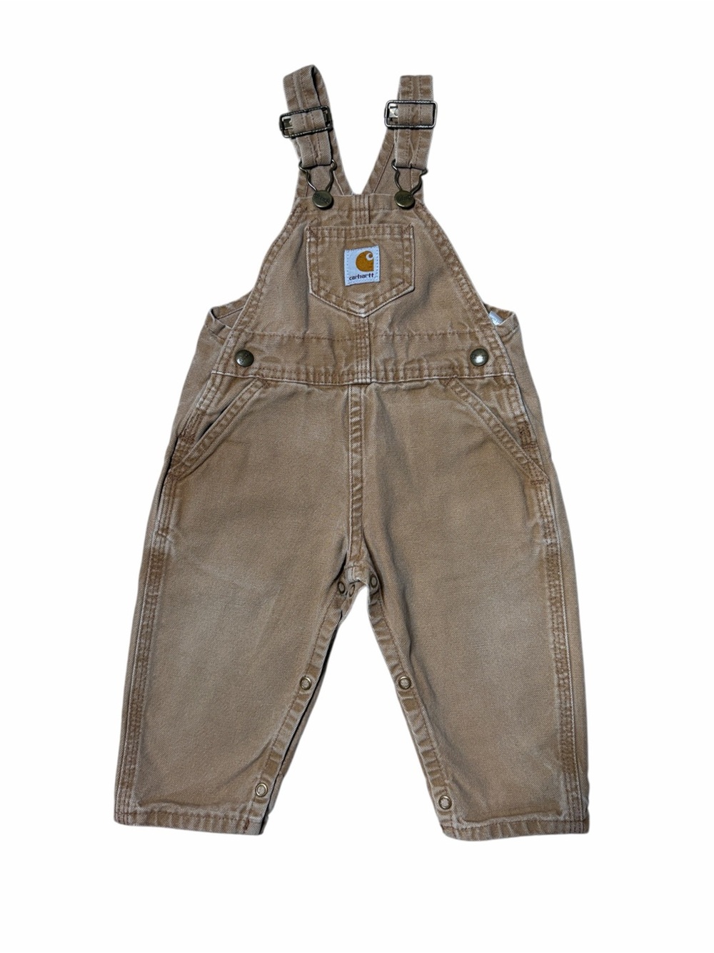 Carhartt Tan Utility Cotton Overalls Unisex Baby 18M